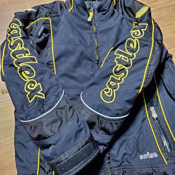 Castle X Twist Winter Jacket Race Wear Black Yellow Embroidered Logo Women's Sm - Picture 1 of 16